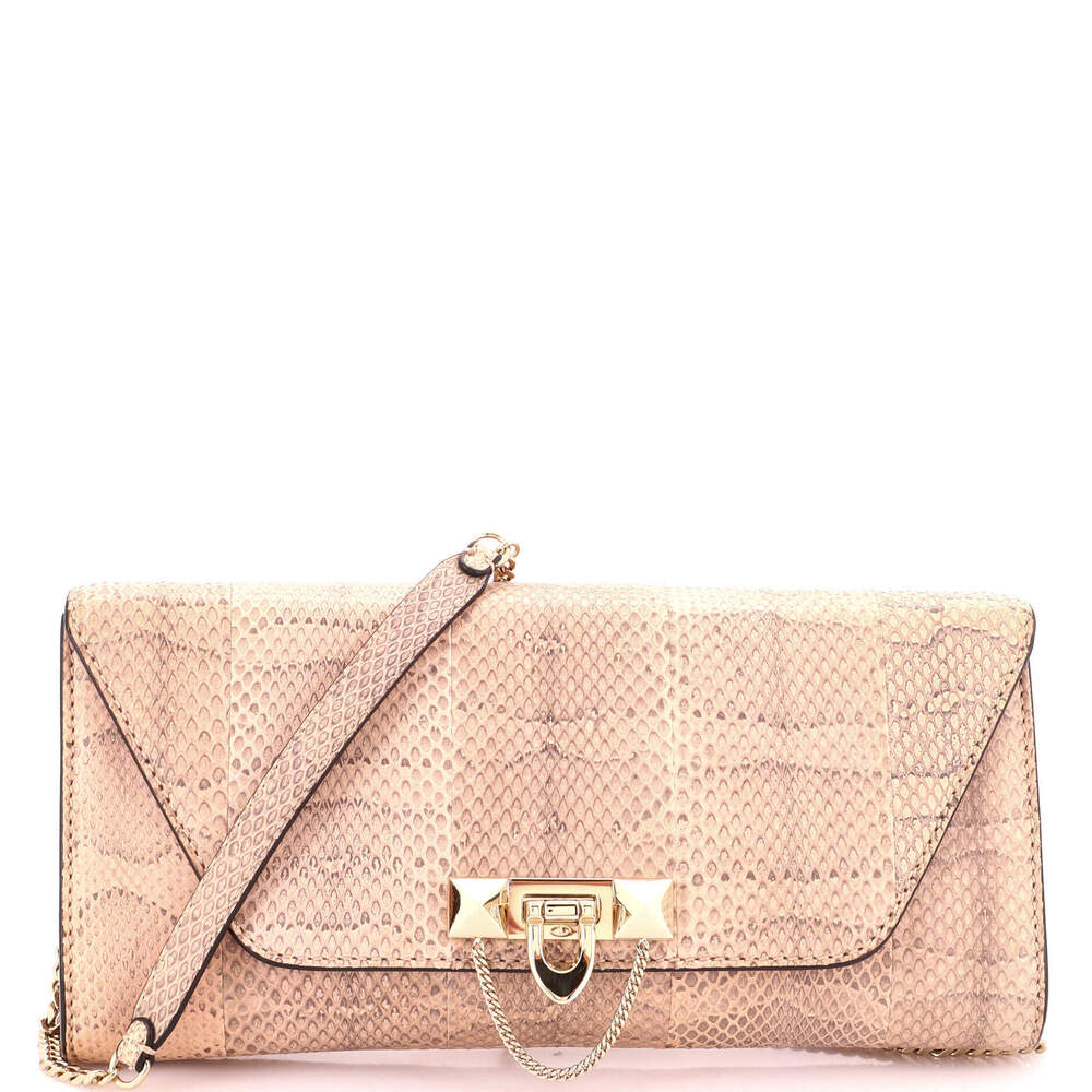 Valentino Garavani Demilune Clutch Snakeskin